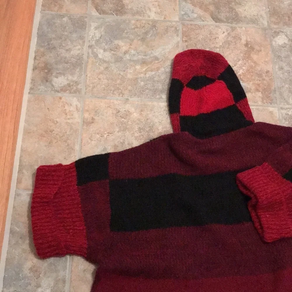 Anthropologie Meet Me Plaid Poncho Red Black XS/S